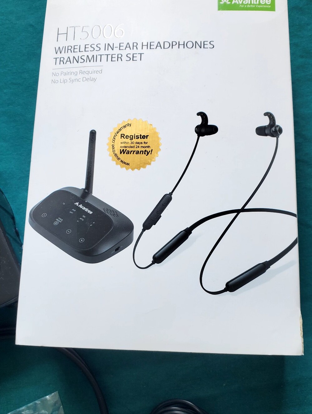 HT5006 Wireless In-Ear Headphones Transmitter Set - Black